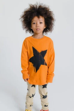 Boys Shirt Nununu Falling Star -Little Boys Clothes Sales 1fallingstarorange