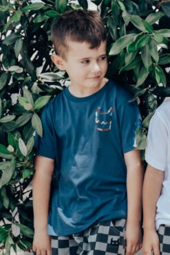 Boys T-Shirt Munster Kids Island Way Dark Denim -Little Boys Clothes Sales 1islandwayblueb