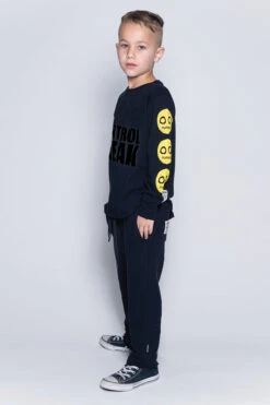 Nununu Skull Patch Smart Kids Pants - Black -Little Boys Clothes Sales 1loosepantblackf