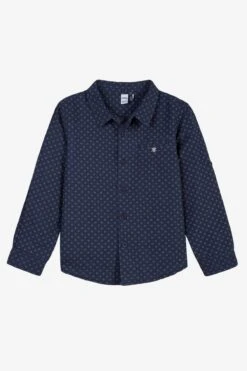 3pommes Navy Button Down Boys Shirt