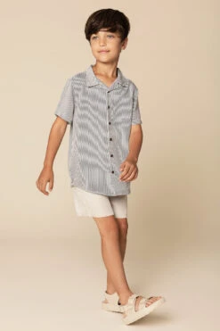 Boys Shirt Miles Chambray Button Down -Little Boys Clothes Sales 1navystripelife