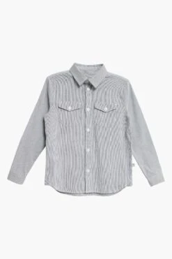 Wheat Poul Button Down Boys Shirt -Little Boys Clothes Sales 2652b 422 greyblue f 1 enhanced