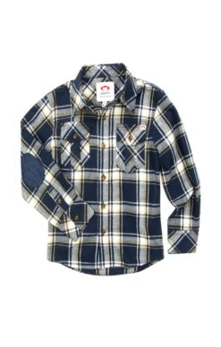 Boys Shirt Appaman Denim Blue Plaid Flannel -Little Boys Clothes Sales A9FL DMP