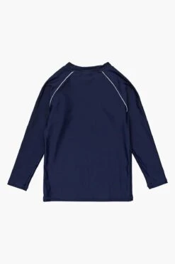 Boys Swim Snapper Rock Navy Sustainable -Little Boys Clothes Sales NAVY SUSTAINABLE LS RASH TOP back enhanced