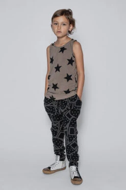 Nununu Star Kids Tank Shirt - Earth Brown (Size 12/14 Left) -Little Boys Clothes Sales StarBrownTankLifestyle2