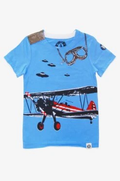 Mini Shatsu Vintage Airplane Boys T-Shirt (Size 8 Left)