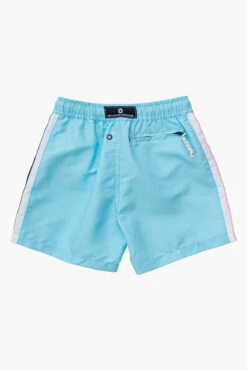 Boys Swim Snapper Rock Blue Retro Stripe Volley Board Shorts -Little Boys Clothes Sales blue retro stripe volley board swim shorts 5 blue