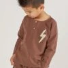 Rylee + Cru Bolt Boys Fleece Henley (Size 10/12 Left) -Little Boys Clothes Sales bolt boys henley 1 wine