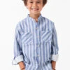 Tocoto Vintage Boys Wide Stripe Shirt -Little Boys Clothes Sales boys wide stripe shirt 1 blue