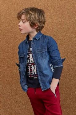 IKKS Denim Boys Shirt (Size 4 Left)