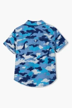 Hatley Dinosaur Camo Boys Shirt -Little Boys Clothes Sales dinosaur camo boys shirt 2 sky blue