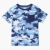 Hatley Dinosaur Camo Boys T-Shirt -Little Boys Clothes Sales dinosaur camo boys tee 1 sky blue