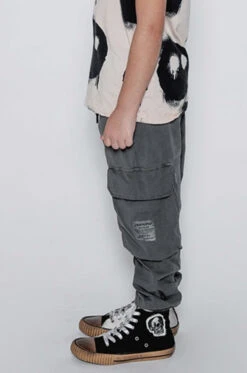 Nununu Feather Light Cargo Kids Pants -Little Boys Clothes Sales feather light cargo kids pants 3 dyed grey