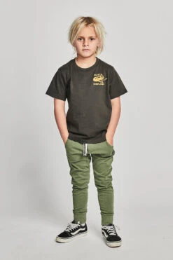 Boys Pants Munster Kids Feet Up Washed Dark Olive