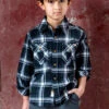 Boys Shirt Appaman Denim Blue Plaid Flannel 1 Boys Shirt Appaman Denim Blue Plaid Flannel -Little Boys Clothes Sales flannelshirt denimblue lifestyle cut