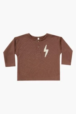 Rylee + Cru Bolt Boys Fleece Henley (Size 10/12 Left) -Little Boys Clothes Sales henley sweatshirt wine ws enhanced