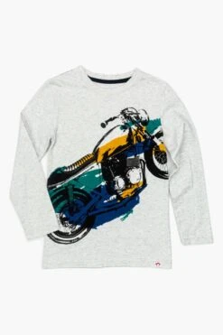 Boys Shirt Appaman Motorcycle Cloud Heather -Little Boys Clothes Sales motorcycle cloud heather weight cloud heather