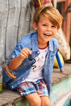 Hatley Nautical Anchors Boys Shirt -Little Boys Clothes Sales nautical anchors boys shirt 1 white