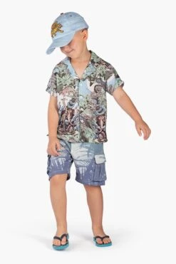 Boys Shorts Paper Wings Palms Cargo -Little Boys Clothes Sales palms boys cargo shorts 2 multi