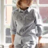 Wheat Poul Button Down Boys Shirt -Little Boys Clothes Sales poul button down boys shirt 1 grey blue