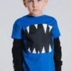 Boys Shirt Nununu Roar - Blue -Little Boys Clothes Sales roar blue 1 blue