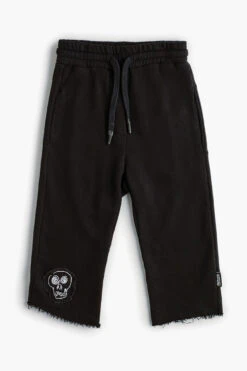 Nununu Skull Patch Smart Kids Pants - Black -Little Boys Clothes Sales skull patch smart kids pants black 4 black