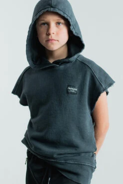 Boys Nununu Sleeveless Raw Hoodie