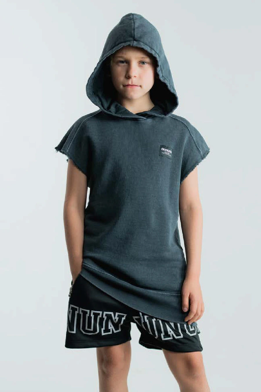 Boys Nununu Sleeveless Raw Hoodie 4 Boys Nununu Sleeveless Raw Hoodie - Image 2