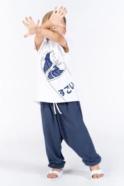 OMAMImini Terry Boys Joggers - Blue