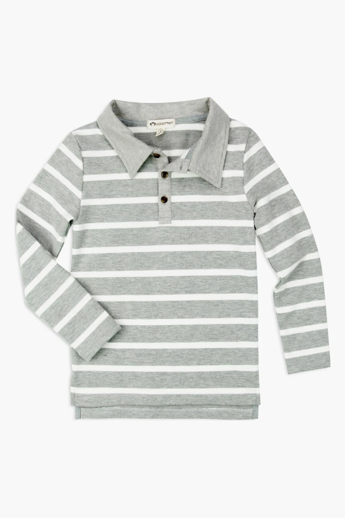 Boys Shirt Appaman Verses Polo- Grey Stripe 5 Boys Shirt Appaman Verses Polo- Grey Stripe - Image 3